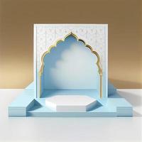 3d geven illustratie van moskee stadium voor podium of Ramadan Product Scherm foto