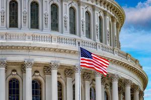 Washington dc Capitol Aan bewolkt lucht foto