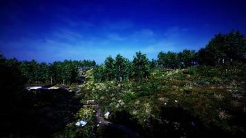 zomer landschap in bergen en de donker blauw lucht foto