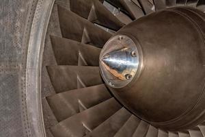 Jet vliegtuig turbine motor foto
