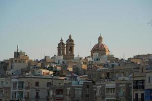 Malta de drie steden Bij zonsondergang - vittoriosa, senglea en cospicua foto