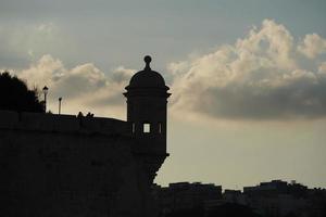 Malta 3 steden visie van la Valletta Bij zonsondergang panorama foto