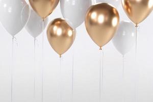 gouden en wit ballonnen Aan de top van de kader foto