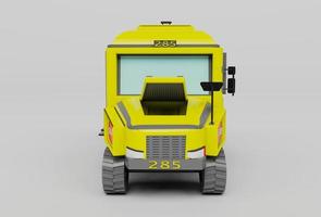 3d illustratie geel school- bus Aan wit achtergrond foto