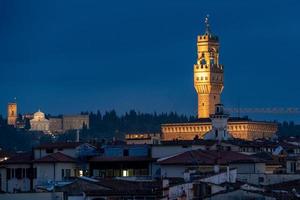 palazzo della signoria Florence nacht visie panorama foto