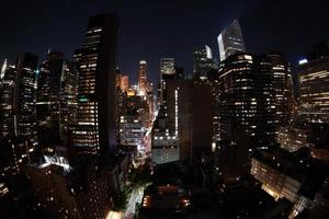 nieuw york stad nacht antenne stadsgezicht van terras op het dak foto