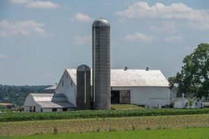 graan metalen silo in lancaster Pennsylvania amish land foto