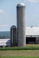 graan metalen silo in lancaster Pennsylvania amish land foto