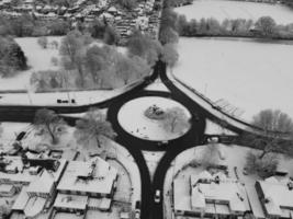 hoog hoek visie van stad in klassiek zwart en wit foto