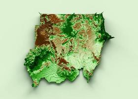 Soedan topografisch kaart 3d realistisch kaart kleur 3d illustratie foto