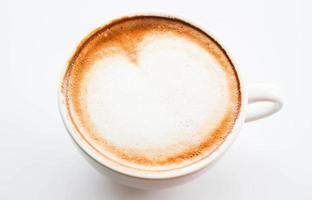 bovenaanzicht van een koffie latte foto