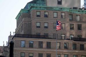 Verenigde Staten van Amerika vlag in nieuw york troef toren gebouw foto