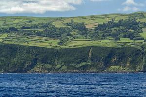 faial eiland azoren klif visie van de zee panorama foto