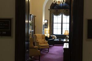 Washington gelijkstroom, Verenigde Staten van Amerika - april 29 2019 - interieur van russel senaat bulding - senator kamer foto