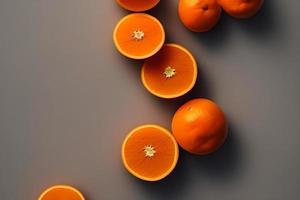 hoog vitamine c sappig en zoet vers oranje fruit foto