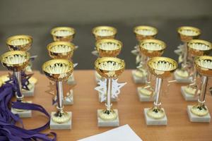 cups voor kampioenen. sport- onderscheidingen. winnaar's beker. foto