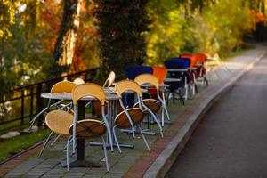 herfst straat cafe foto