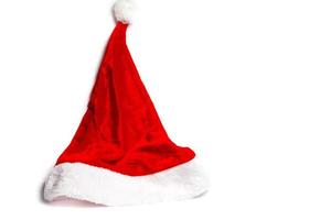 de kerstman claus rood hoed geïsoleerd Aan wit achtergrond foto