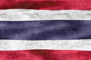 3D-illustratie van een vlag van thailand - realistische wapperende stoffen vlag foto