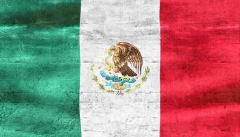 3D-illustratie van een vlag van Mexico - realistische wapperende stoffen vlag foto