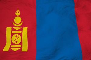 golvend vlag van Mongolië in 3d renderen foto
