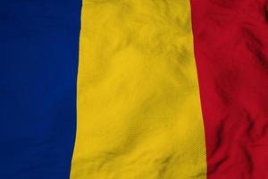 golvend vlag van Roemenië in 3d renderen foto