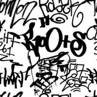 graffiti naadloos patroon met abstract etiketten, zinloos brieven. mode hand- getrokken textuur, straat kunst retro stijl, oud school- ontwerp voor t-shirt, textiel, omhulsel papier, zwart en wit foto