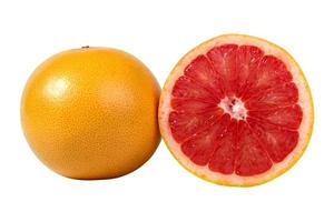 Schijfje grapefruit geïsoleerd op een witte achtergrond foto