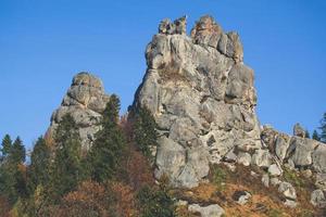oekraïens Karpaten bergen in de herfst, steen rots foto