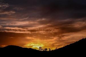 toneel- zonsondergang visie foto