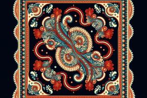 paisley naadloos vector patroon, wijnoogst achtergrond in batik stijl foto