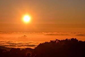 toneel- zonsondergang visie foto