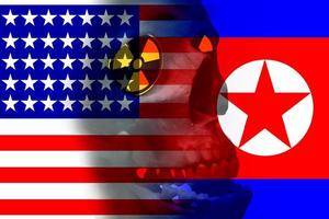 Verenigde Staten van Amerika vs noorden Korea grafisch concept foto