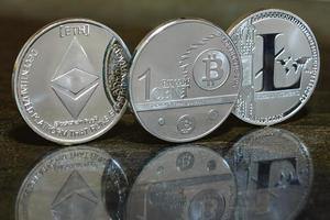 digitaal cryptocurrency's bitcoin ethereum litecoin foto