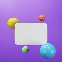 3d illustratie babbelen bubbel met Purper achtergrond Aan 3d renderen foto