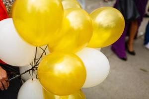 kleurrijk ballonnen, gouden, wit, foto