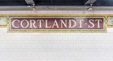 corlandt straat metro station mozaïek- in nieuw york portie de wereld handel centrum foto