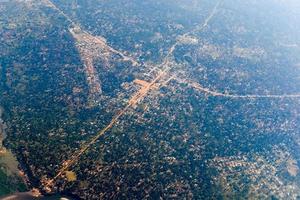 antenne visie van de kust van inhambane provincie in Mozambique foto