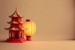 Chinese nieuw jaar 3d renderen decoratie foto
