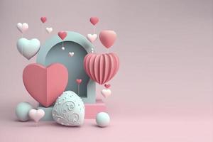 3d renderen liefde Valentijn decoratie achtergrond foto