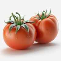 tomaat Aan wit achtergrond generatief ai foto