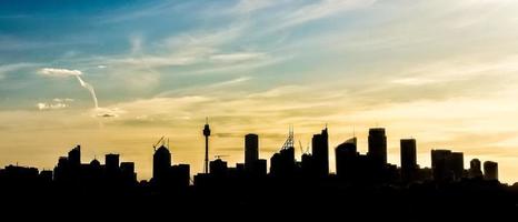 Sydney stad wolkenkrabbers schets silhouet panorama visie, sydney, Australië foto