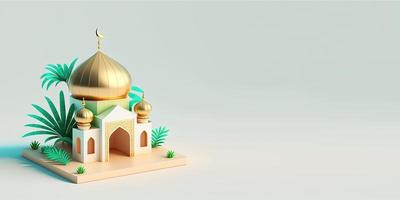 gouden 3d moskee illustratie voor Ramadan groet foto