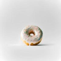 donuts Aan wit achtergrond, perfect voor reclame, verpakking, menu's, kookboeken. markeren structuur en details, schot van bovenstaande, hoge resolutie geschikt voor afdrukken, affiches, banners en meer foto