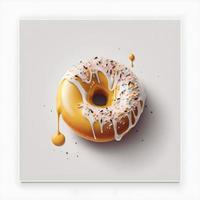 donuts Aan wit achtergrond, perfect voor reclame, verpakking, menu's, kookboeken. markeren structuur en details, schot van bovenstaande, hoge resolutie geschikt voor afdrukken, affiches, banners en meer foto