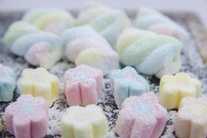 bloemvormig marshmallow snoep foto