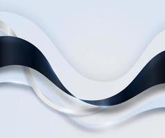 modern luxe sjabloon ontwerp blauw Golf lint strepen en verlichting gebogen lijn licht sprankelend Aan wit achtergrond foto