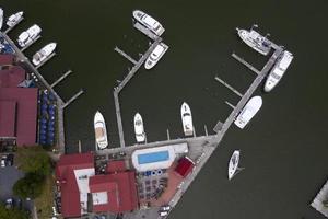 schepen Bij de dokken in st. michaels Maryland chespeake baai antenne visie panorama foto