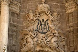 Valencia Spanje gotisch kathedraal kerk extern bas Verlichting foto