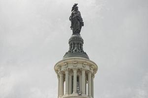 Washington dc Capitol vrijheid standbeeld detail Aan bewolkt lucht foto